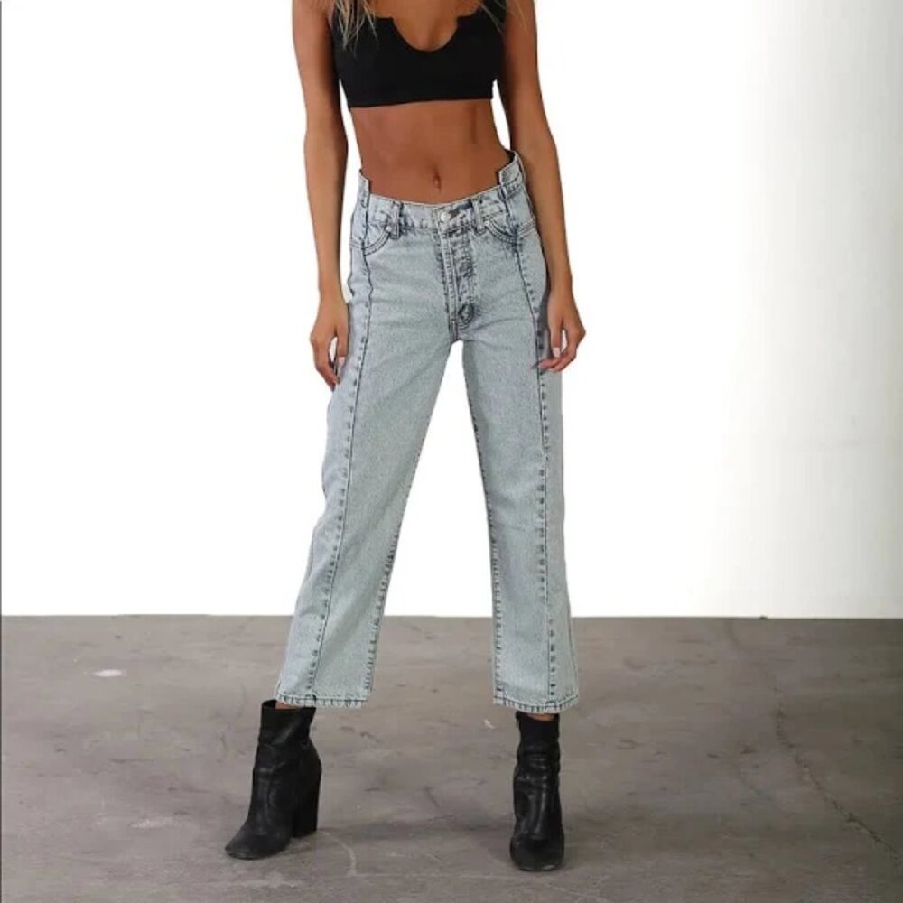 REVICE GEMINI / DIFFERENT VIEWS JEANS 27 High Rise Deconstructed Acid Wash